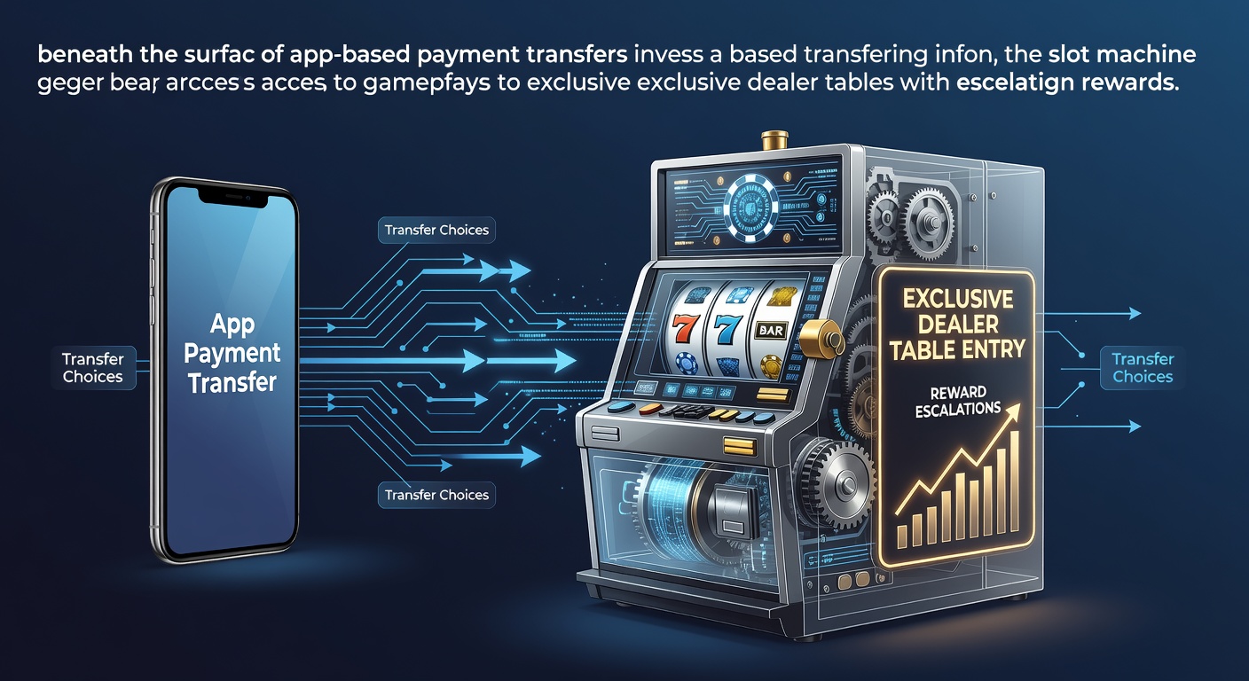 Mobile app interface showing payment transfer options connected to slot games and live dealer tables