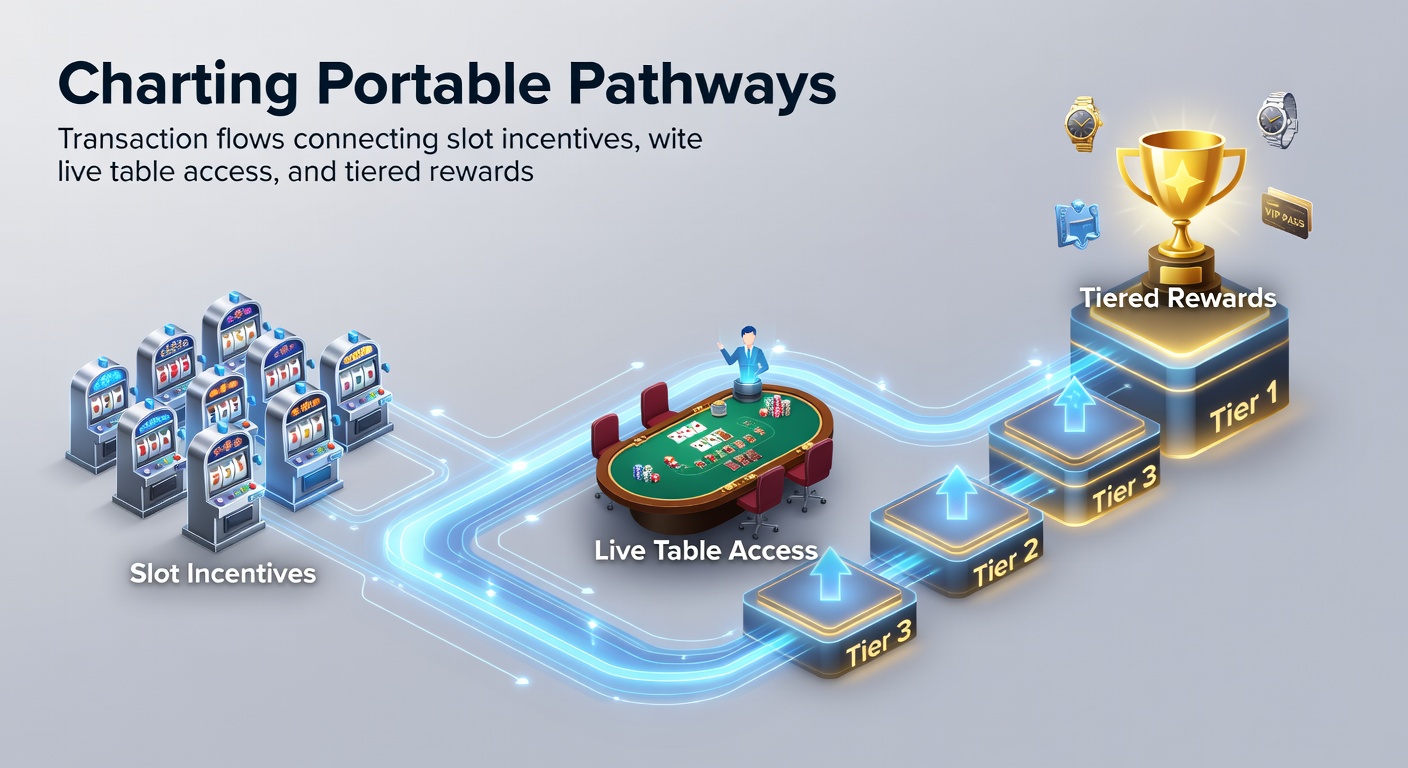 Diagram showing transaction flows from slot incentives to live table access and tiered rewards in online casino platforms