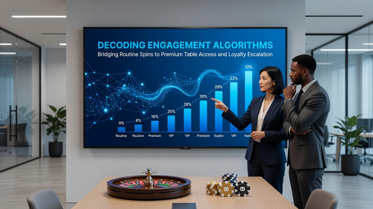 Dashboard view of loyalty progression metrics connecting slot spins to VIP table privileges
