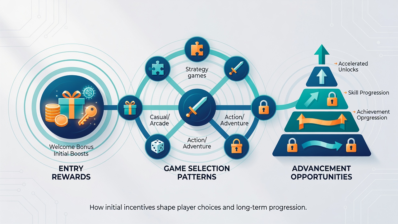 Diagram showing how initial rewards create ripple effects across game types and loyalty tier advancements