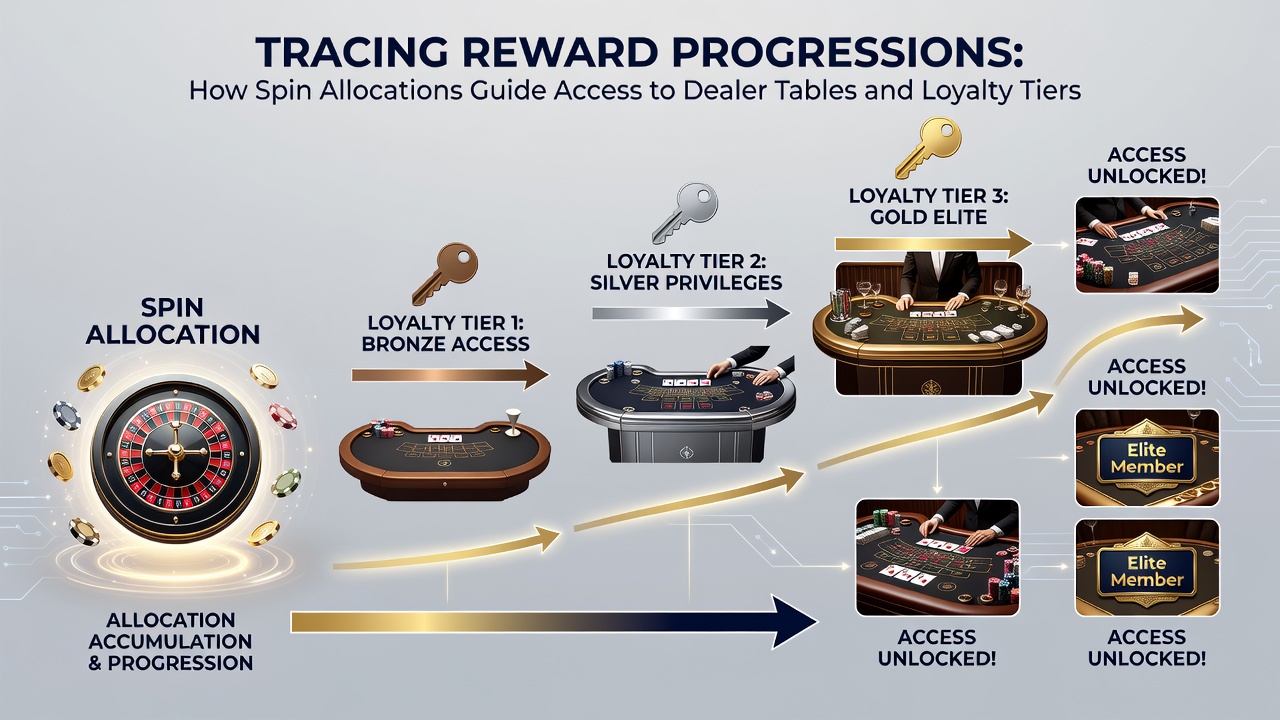 Flowchart depicting how allocated spins translate into loyalty points and live dealer invitations across casino platforms